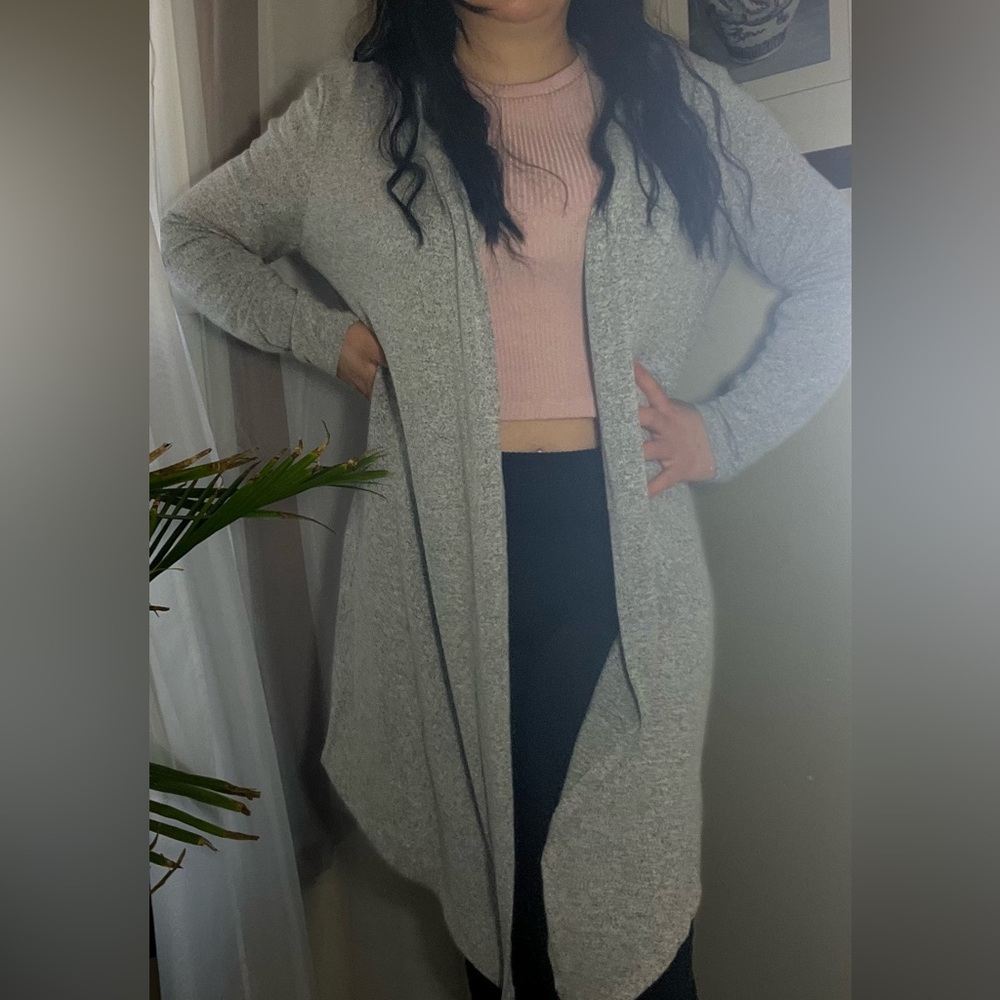A.n.a  Cardigan Sweater Size L Gray Color